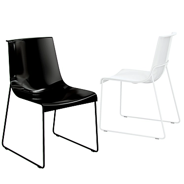 Sleek Pianca Nuvola Chair: Bianco and Nero High Gloss 3D model image 1 