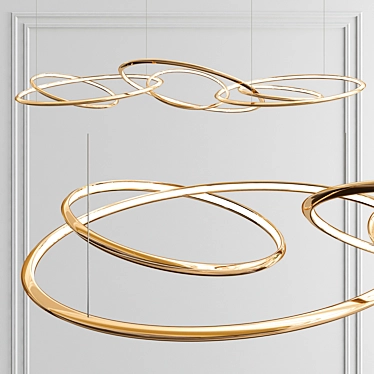 Elegant Circle Pendant Light 3D model image 1 
