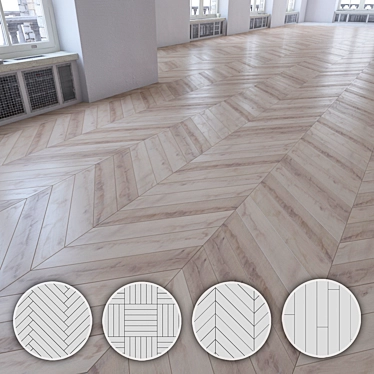 Versatile Laminate Flooring Kit: 4 Layout Options 3D model image 1 