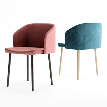 Elegant Lavergne Dining Chairs 3D model image 1 