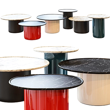 Stylish Button Tables by B&B Italia 3D model image 1 