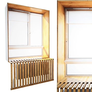 Wooden Slope Window: Stylish and Functional 3D model image 1 