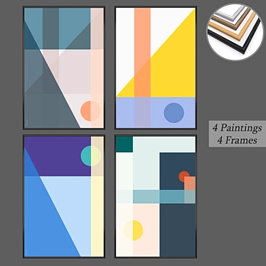 Versatile Set of Wall Paintings 3D model image 1 