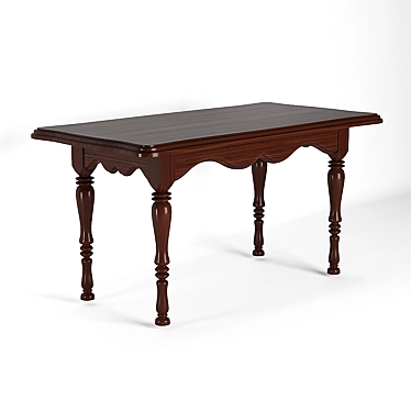 Elegant Wooden Classic Table 3D model image 1 