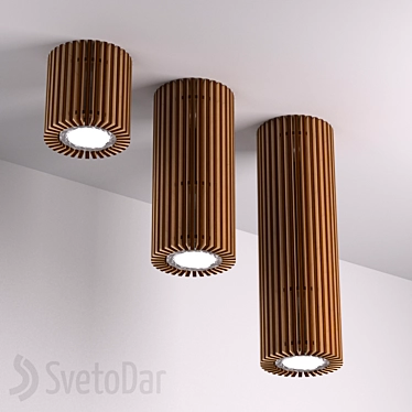 Wooden Katakan Pendant Lights 3D model image 1 