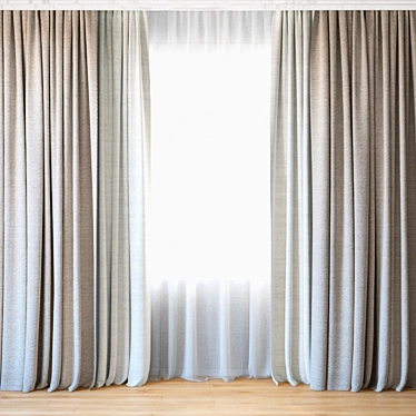 Elegant Sheer Curtains  3D model image 1 