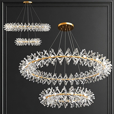 Glamourous Crystal LED Chandelier 3D model image 1 