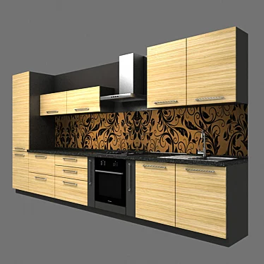 Modern Kitchen Furniture Set 3D model image 1 