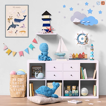 Ocean Adventure Toy and Furniture Set 3D model image 1 