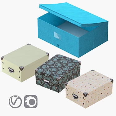 Modern Storage Box Set 3D model image 1 