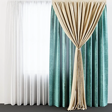 Easy-Assembly Curtain - 2800cm Height 3D model image 1 