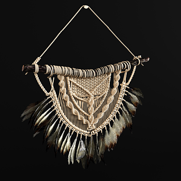 Boho Chic Macrame Wall Hanging 3D model image 1 