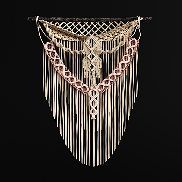 Boho Bliss Macrame Wall Hanging 3D model image 1 