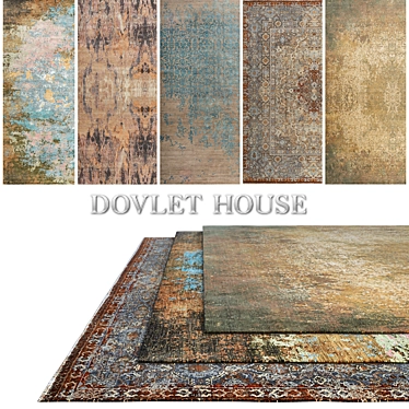 DOVLET HOUSE Carpets - Set of 5 (Part 316) 3D model image 1 