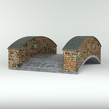 Brick Concrete Bridge with Railings 3D model image 1 