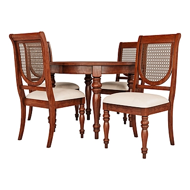 Elegant Victoria Tobacco Dining Set 3D model image 1 