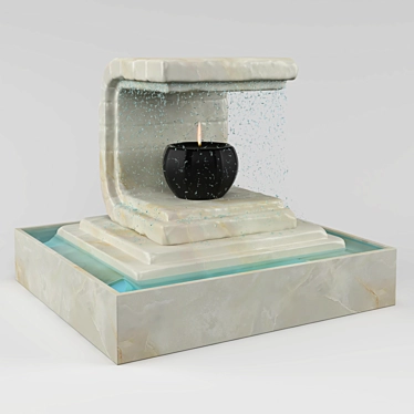 3D Fountain Sculpture - High-Poly Masterpiece 3D model image 1 