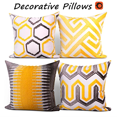 Decorative Pillow Set - 4 Piece Collection 3D model image 1 