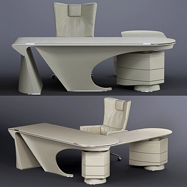 Contemporary Luxury Desk & Armchair 3D model image 1 