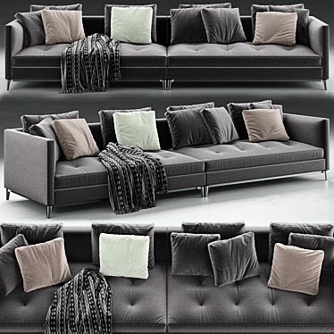 Luxurious Minotti Andersen Quilt Sofa 3D model image 1 