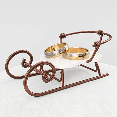 Golden Wedding Sleigh 3D model image 1 