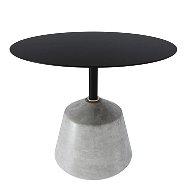 Modern Industrial Steel and Concrete Side Table 3D model image 1 