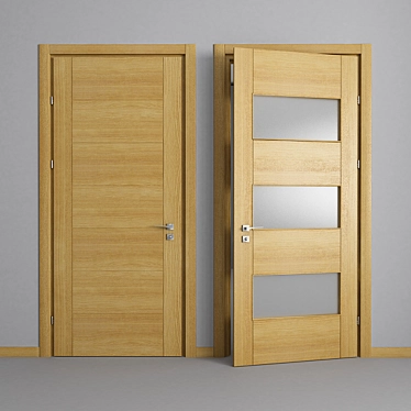 Elegant Veneered Interior Doors 3D model image 1 