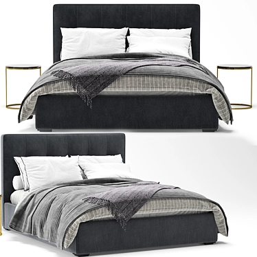 Elegant Meridiani Bed: Perfect for a Restful Sleep 3D model image 1 