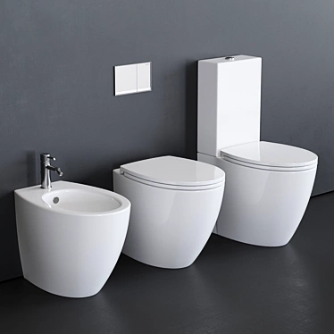 Velis Collection: Ceramic Floor Mounted Toilet 3D model image 1 
