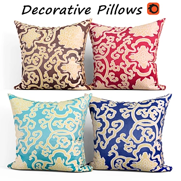 Luxury Decor Set: CaliTime Pillows 3D model image 1 