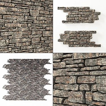 Rock Stone Panel Tiles 3D model image 1 