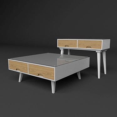 TAHA 02 Furniture Set Duo 3D model image 1 