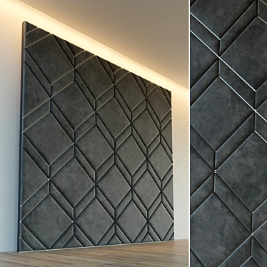 Soft Panel Decor: Customizable Metal Accent Wall Design 3D model image 1 