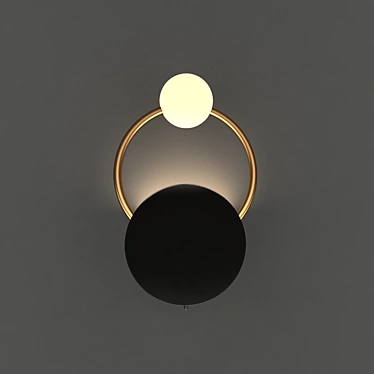 Gold Ring Wall Light 3D model image 1 