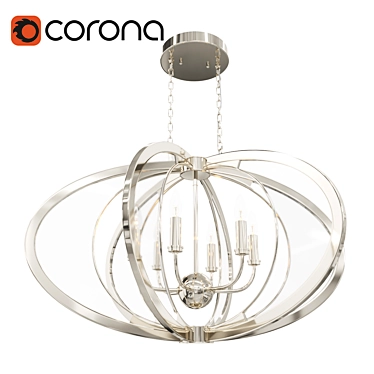 Elegant Oval Chandelier: Amherst 3D model image 1 