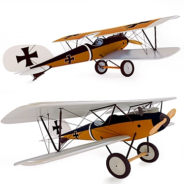 Vintage Pfalz Model Aircraft - Perfect Decor for Children's Room 3D model image 1 