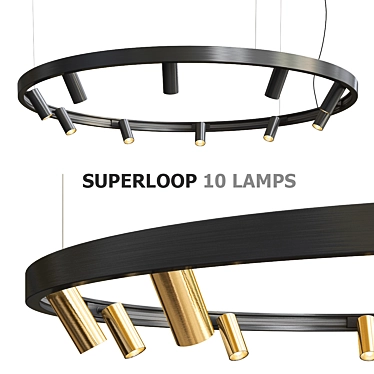 Title: Superloop Spy - 10 Deltalight Lamps 3D model image 1 