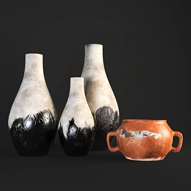 Rustic Charm Vase: No Plug-In 3D model image 1 