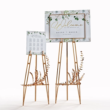 Wedding Welcome Board - Elegant Design 3D model image 1 