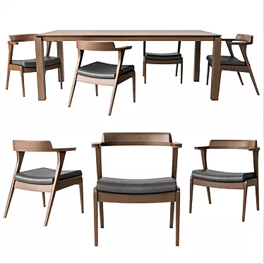 Sardunya: Stylish Table & Chairs 3D model image 1 