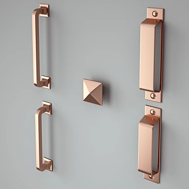 Copper Handle Collection: Versatile & Stylish 3D model image 1 