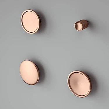 Copper Collection: Stylish Handles for Furniture 3D model image 1 