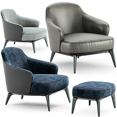 Modern Elegance: Minotti Leslie Armchair 3D model image 1 