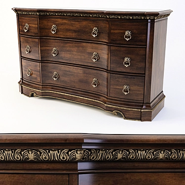 Elegant Villa Medici Dresser: L-1733mm, W-562mm, H-1016mm 3D model image 1 