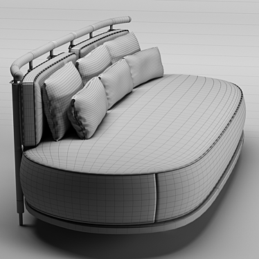 Elegant Teak Wood Sofa: Annibale Colombo Coriandolo 3D model image 1 