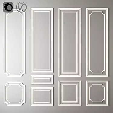 Elegant Scrollwork Decorative molding 3D model image 1 