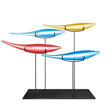 Vibrant Glass Fish Decor 3D model image 1 