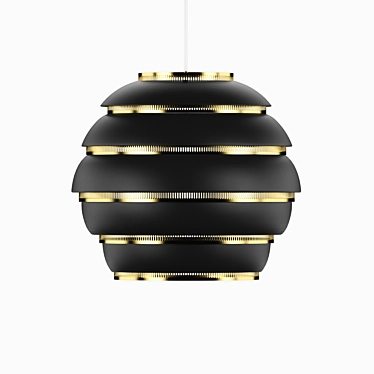 Title: Sleek Beehive Pendant Light for Modern Interiors 3D model image 1 