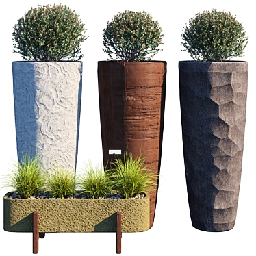 Outdoor Set 11: 2200mm Tall Pot 3D model image 1 