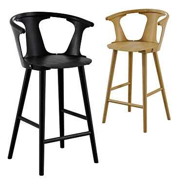 Sleek Scandinavian Stool 3D model image 1 